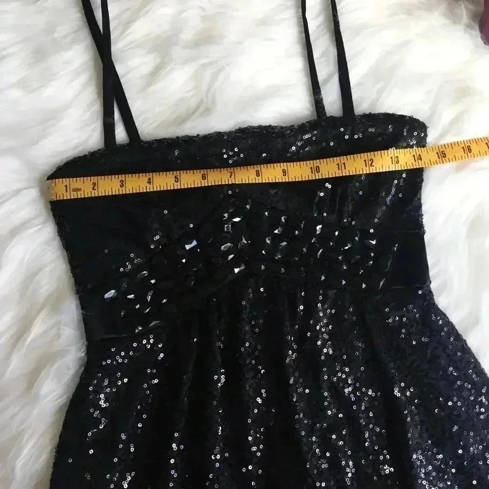 Jessica McClintock Black Sequin Bubble Dress - Picture 5 of 8